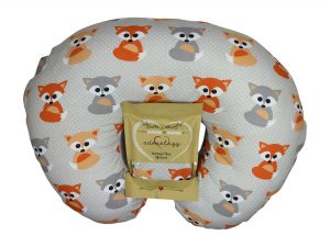 Nursing Pillow Slipcover Baby Gray Foxes Design